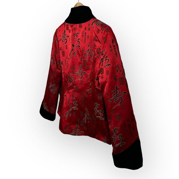 Elegant Red and Black Women's Jacket - Picture 12 of 15